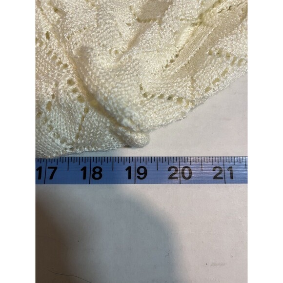 Vintage Billie Jo Women’s Sweater Lacy Knit Lightweight Ivory Medium - Picture 8 of 11